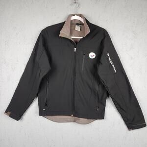 Pittsburgh Steelers Jacket Mens Large NFL Football Fleece Lined Windbreaker Logo
